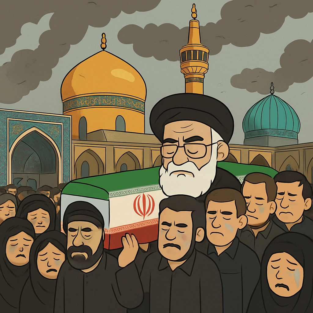 Los dolientes se reunieron en el Santuario del Imán Reza en Mashhad después de que los medios estatales iraníes confirmaron que el líder supremo Ayatollah Ali Khamenei fue asesinado en un bombardeo aéreo de Estados Unidos e Israel.