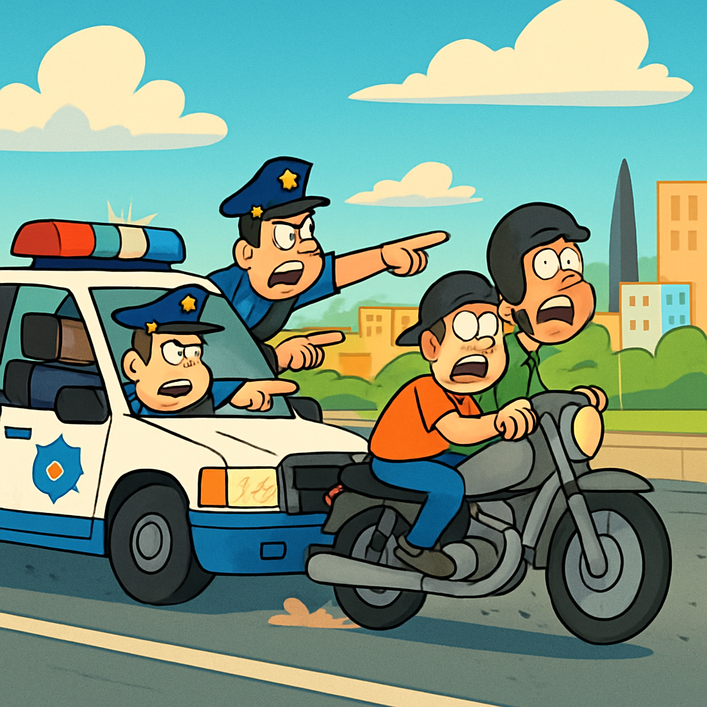 Случайная погоня, которая началась в Никосии и закончилась в Ларнаке, произошла сегодня днем и привела к аресту водителя мотоцикла и его пассажира.