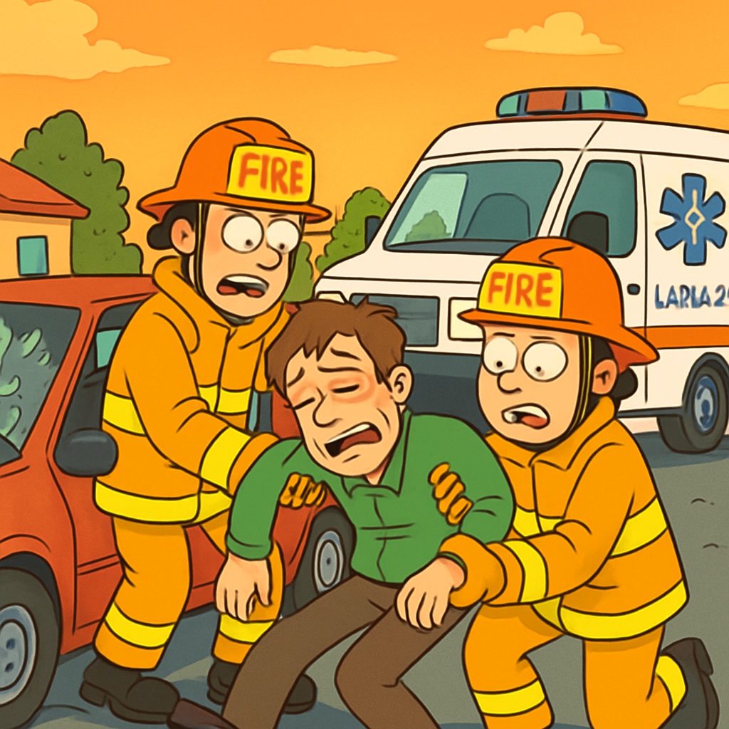 In Aradippou, firefighters freed a person trapped in a vehicle after an accident.