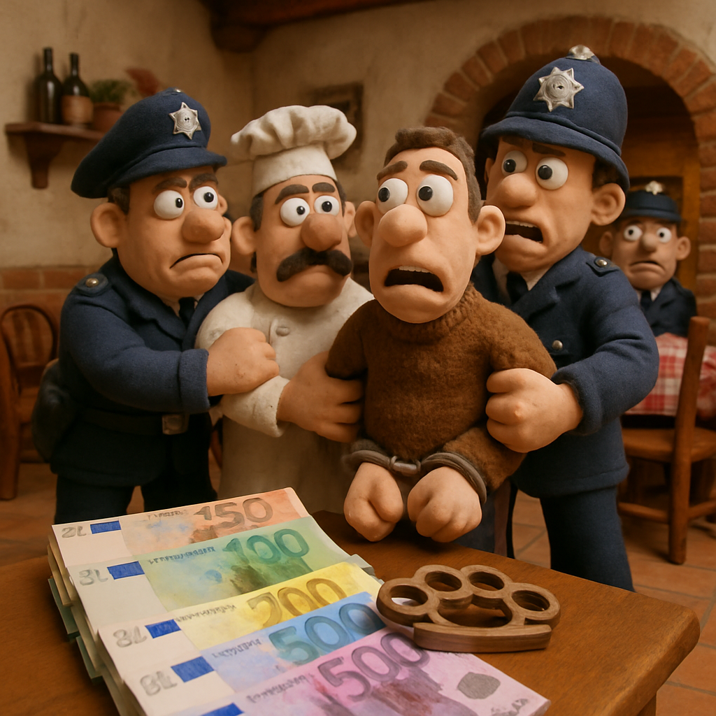 During a raid in a restaurant in Paphos, the police confiscated knuckle dusters and 23,810 euros in cash, and four people were arrested.