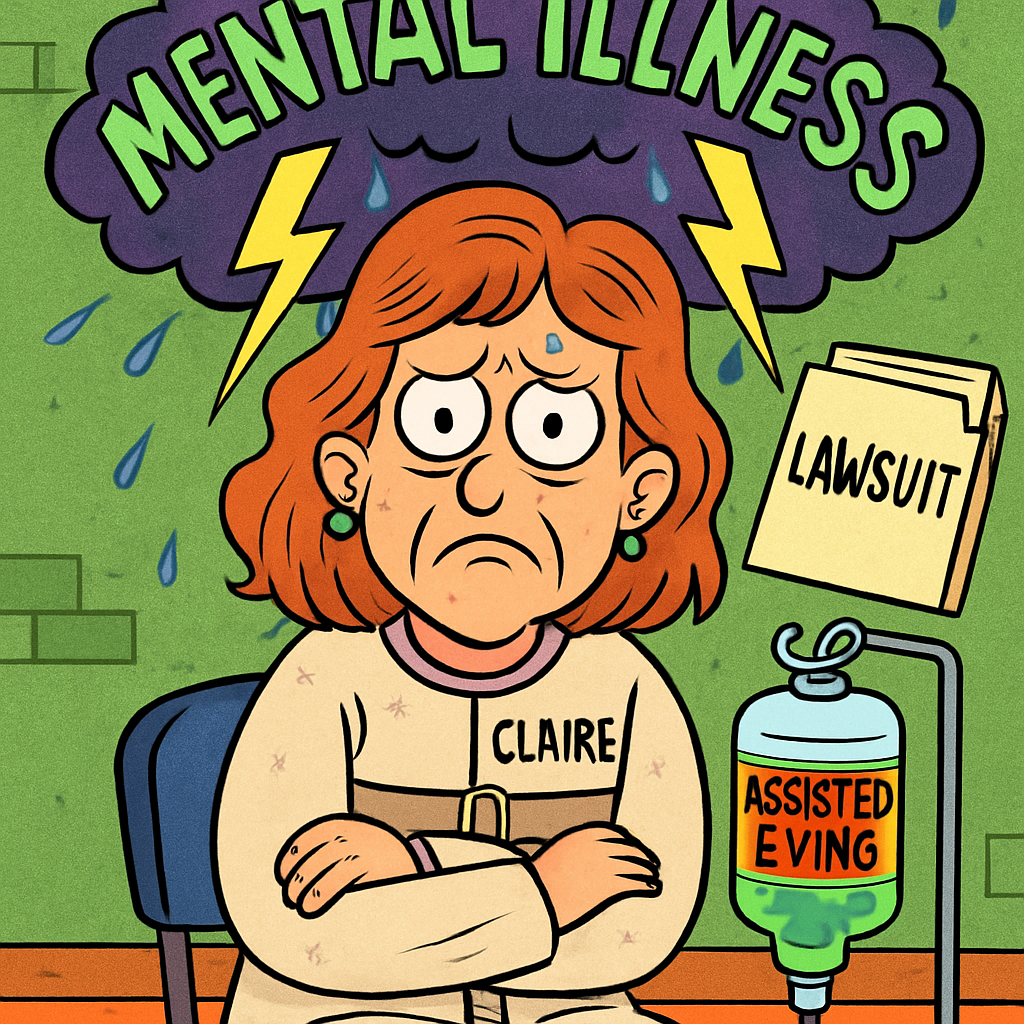 Claire Brosseau, de 49 años, lucha contra décadas de problemas de salud mental y está demandando al gobierno canadiense por acceso a la muerte asistida.