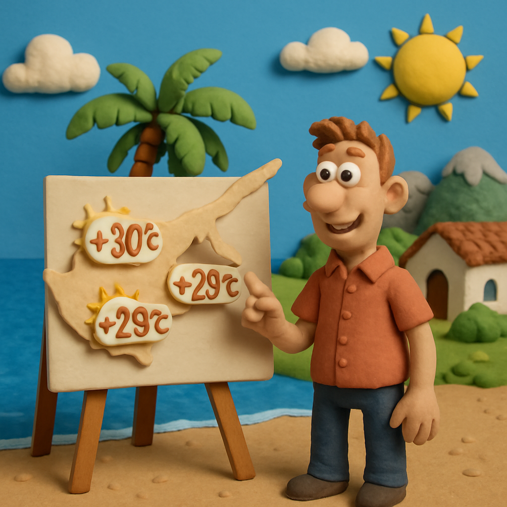 Сегодня на Кипре до +30С внутри страны, +29С в прибрежных районах и около +22С в горах.