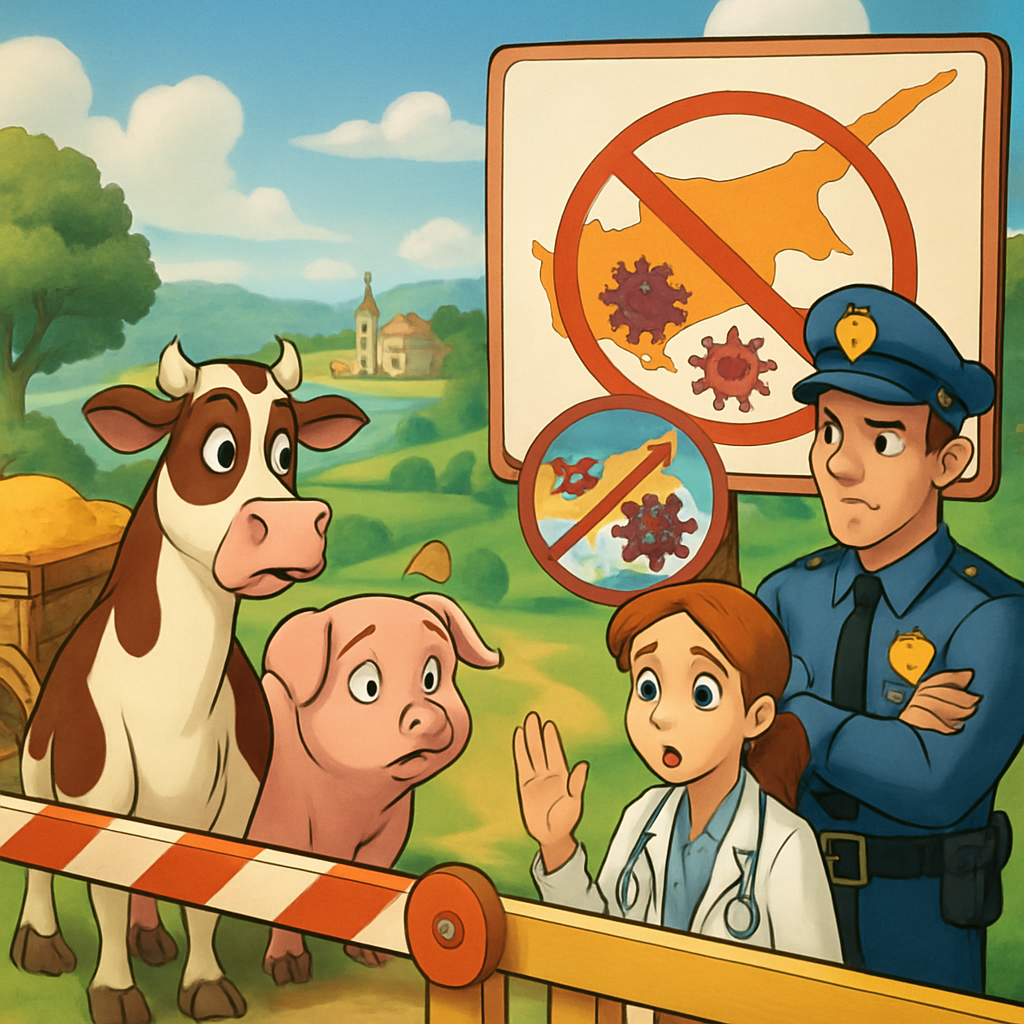 El servicio veterinario ha prohibido el movimiento de animales y piensos en Chipre como parte de la lucha contra el brote de fiebre aftosa.