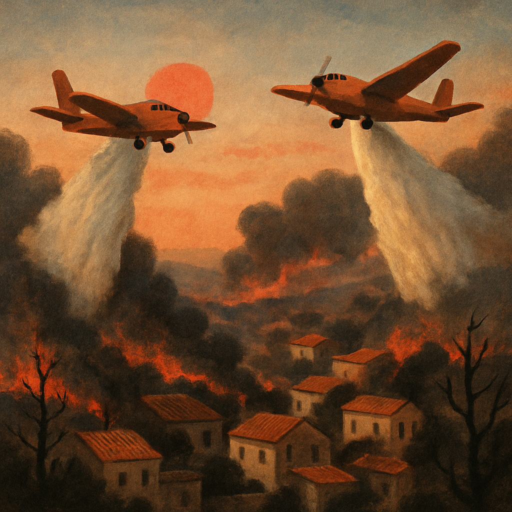 Сегодня на рассвете два самолета начали профилактические сбросы воды над районом, пострадавшим от вчерашнего крупного пожара в районе Пафоса.