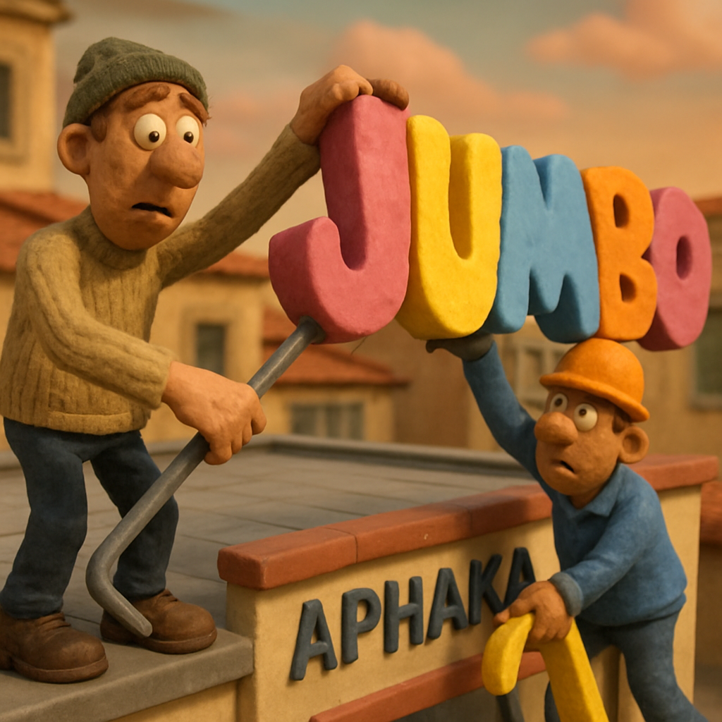 В Ларнаке сняли огромную вывеску с крыши магазина Jumbo.