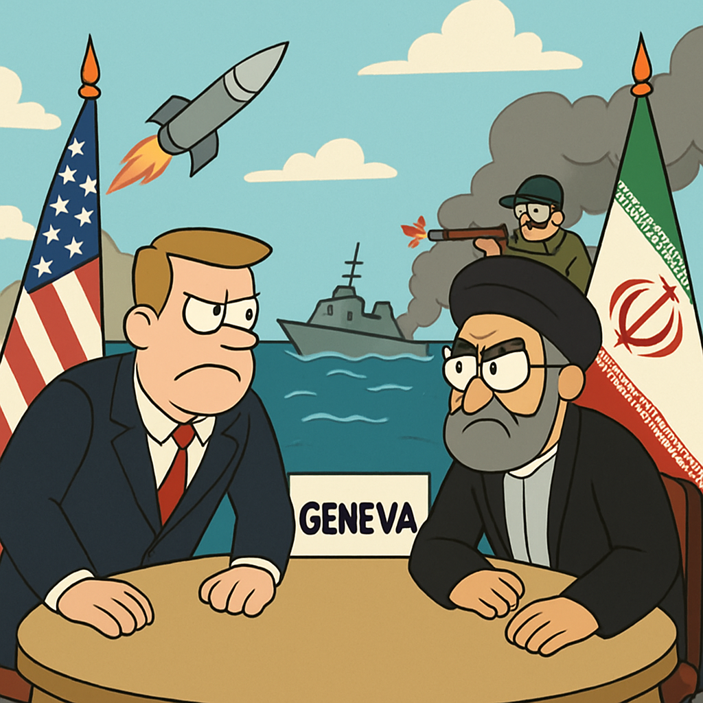 Iran and the US resume Geneva nuclear talks amid disputes over missiles and proxies, as Iran conducts IRGC war games in the strategic Strait of Hormuz.