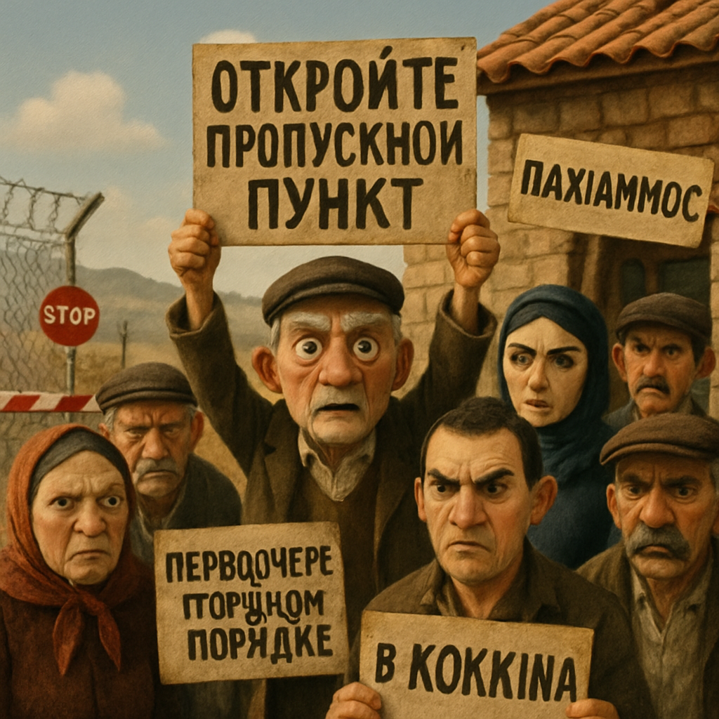 Жители деревни Пахиаммос потребовали от президента Кипра в первоочередном порядке открыть пропускной пункт в турецко-кипрский эксклав Коккина.