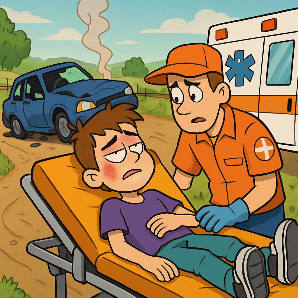 14-летний подросток получил серьезные травмы, когда автомобиль, которым он управлял, перевернулся на сельской дороге в Афиену.