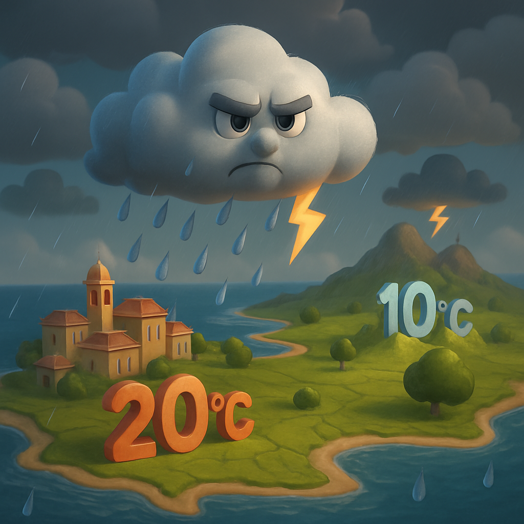 В субботу на Кипре будет преобладать облачная погода с локальными дождями и отдельными грозами.