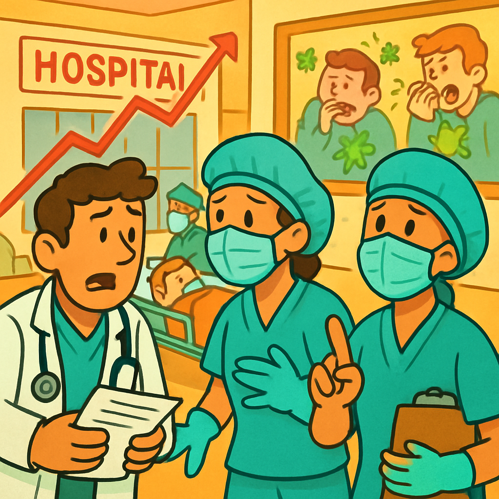 A sharp increase in hospitalizations with diagnoses of flu and COVID-19 was recorded over the weekend at the Limassol General Hospital.