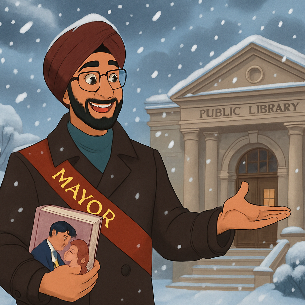 As a snowstorm arrived, Mayor Zohran Mamdani reminded New Yorkers that they could access the romance series that inspired the TV show through their public library.