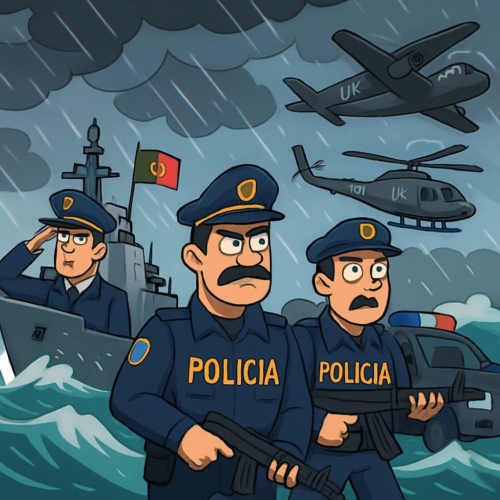 Portuguese law enforcement was assisted by the navy and air force, as well as the UK and US authorities, in difficult weather conditions.