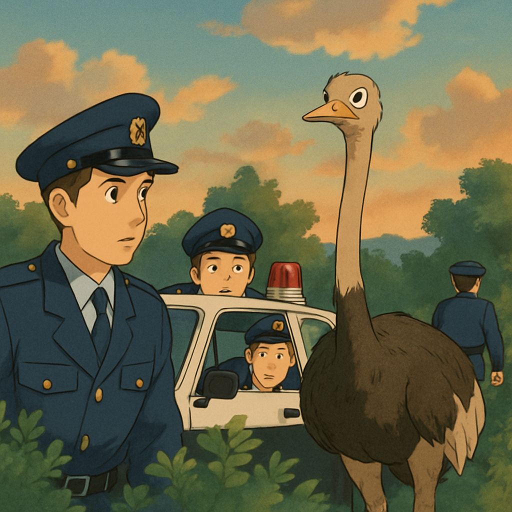 The police have received several reports from witnesses and are currently searching for the ostrich.