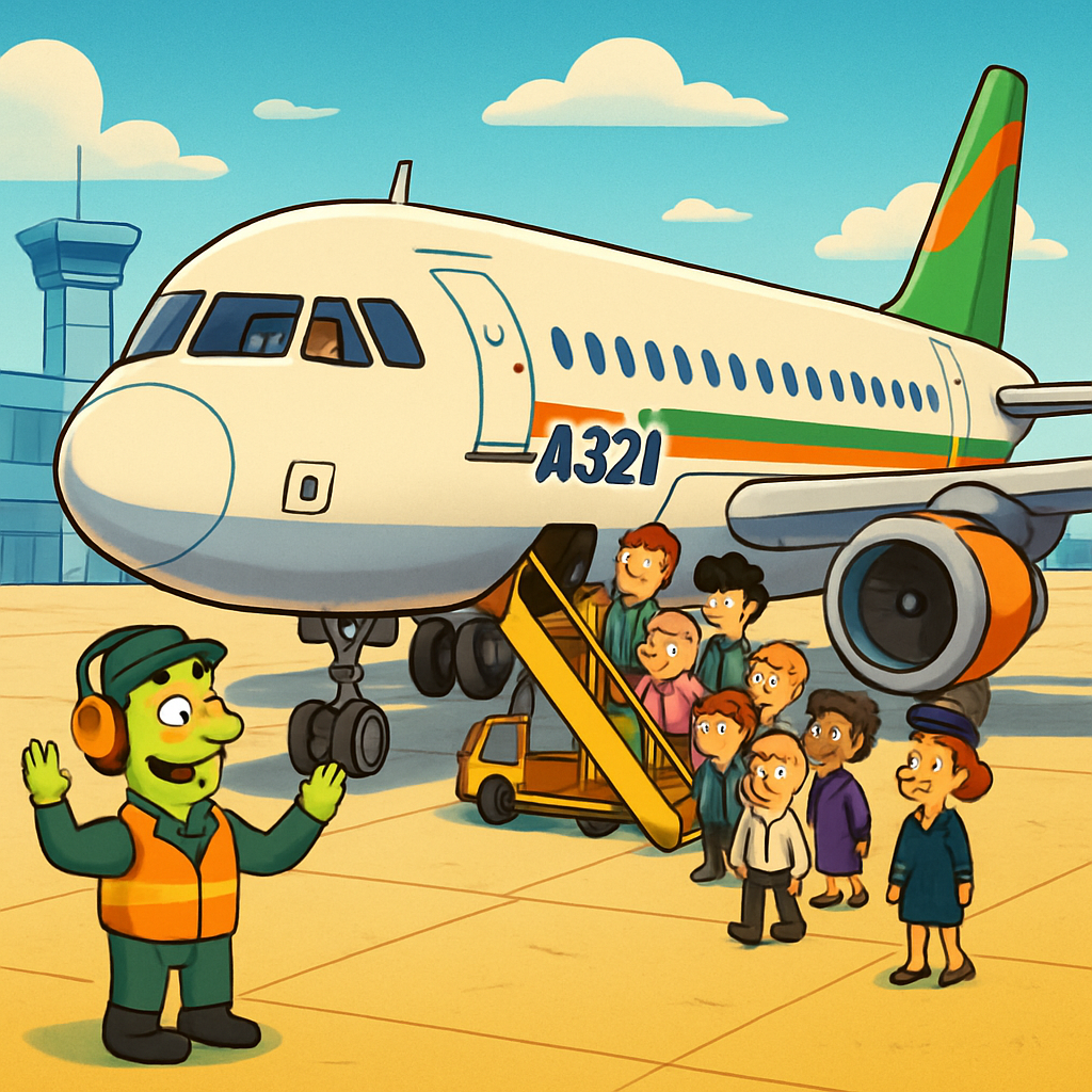 The Airbus A321, which was carrying 148 passengers and seven crew, was directed to a designated area for inspection after it landed at around 11:00 am.