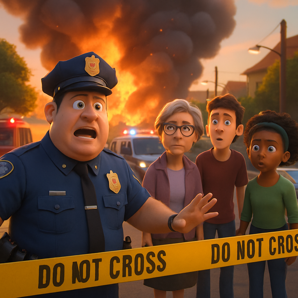 Officials called on the local population to stay away from the area, as emergency services rushed to the scene.