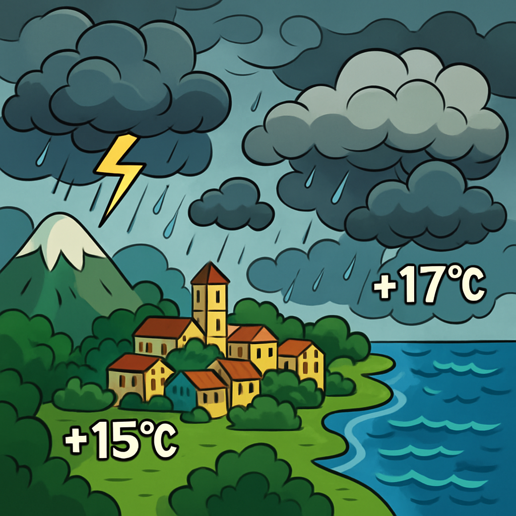 On Saturday, Cyprus will be predominantly cloudy with local showers and isolated thunderstorms.