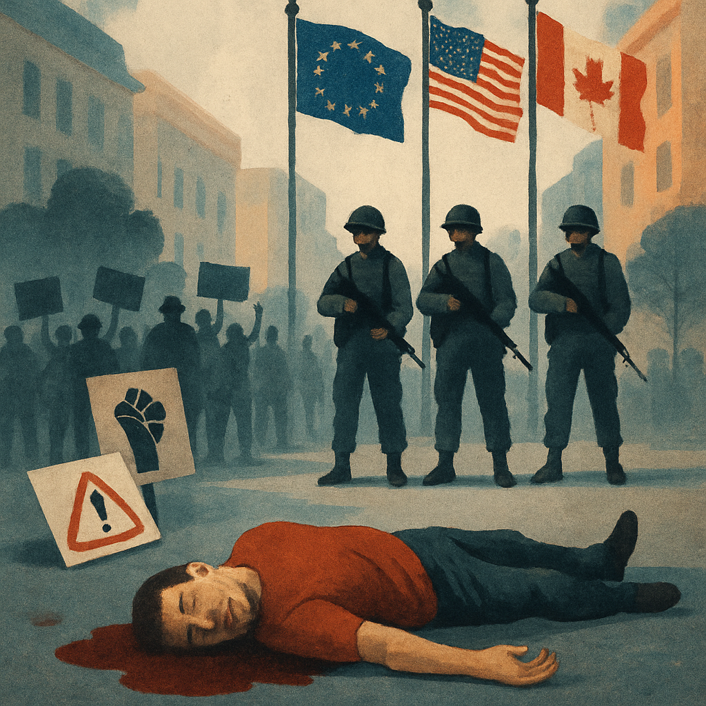 The move, which comes after the killing of protesters, brings the European Union in line with the United States and Canada.