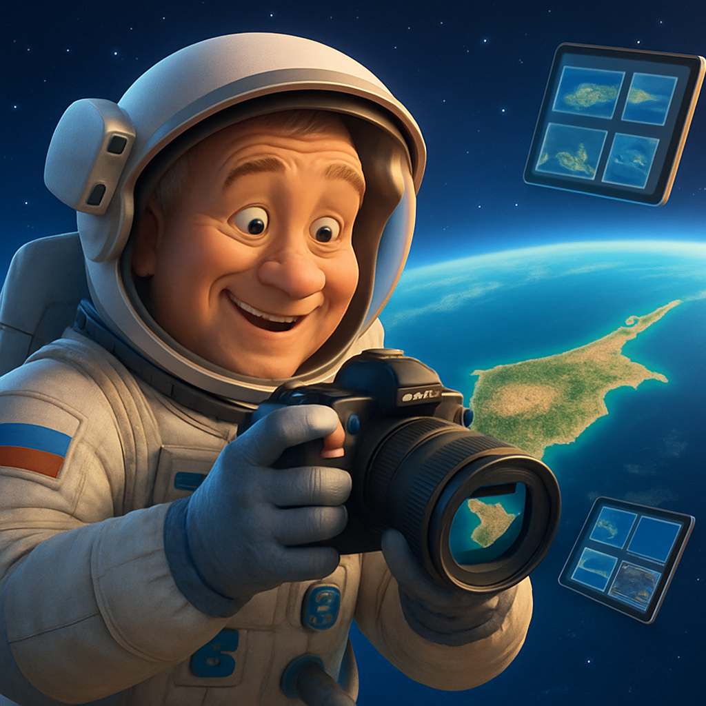 El astronauta Oleg Artemyev hizo una gran colección de fotos de Chipre desde el espacio.