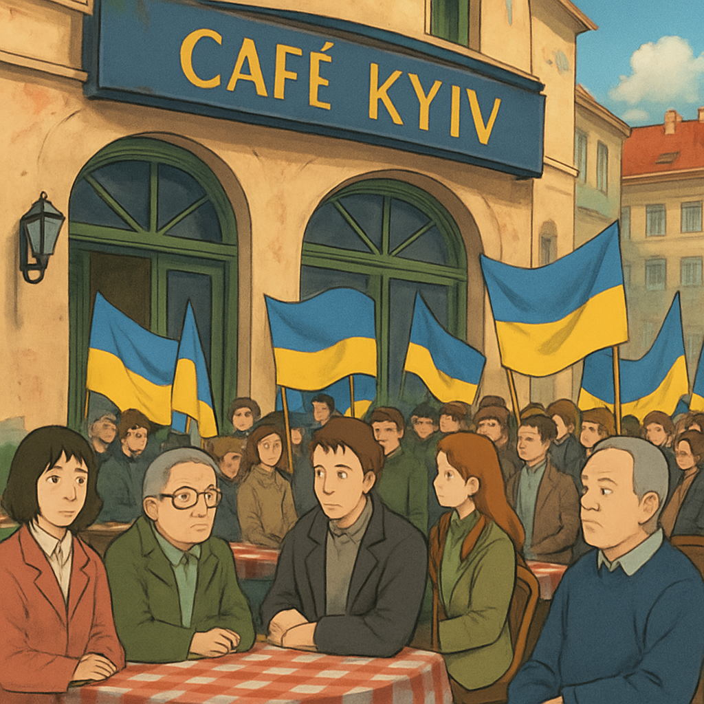 A medida que la invasión a gran escala de Rusia a Ucrania entra en su quinto año, los seguidores de Kiev se reunieron en Café Kyiv en Berlín para mantener la atención en la guerra.