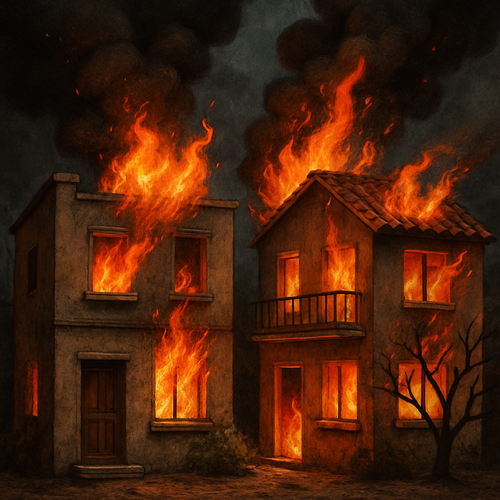 В Ларнаке два пожара за один вечер нанесли значительный ущерб двум домам.