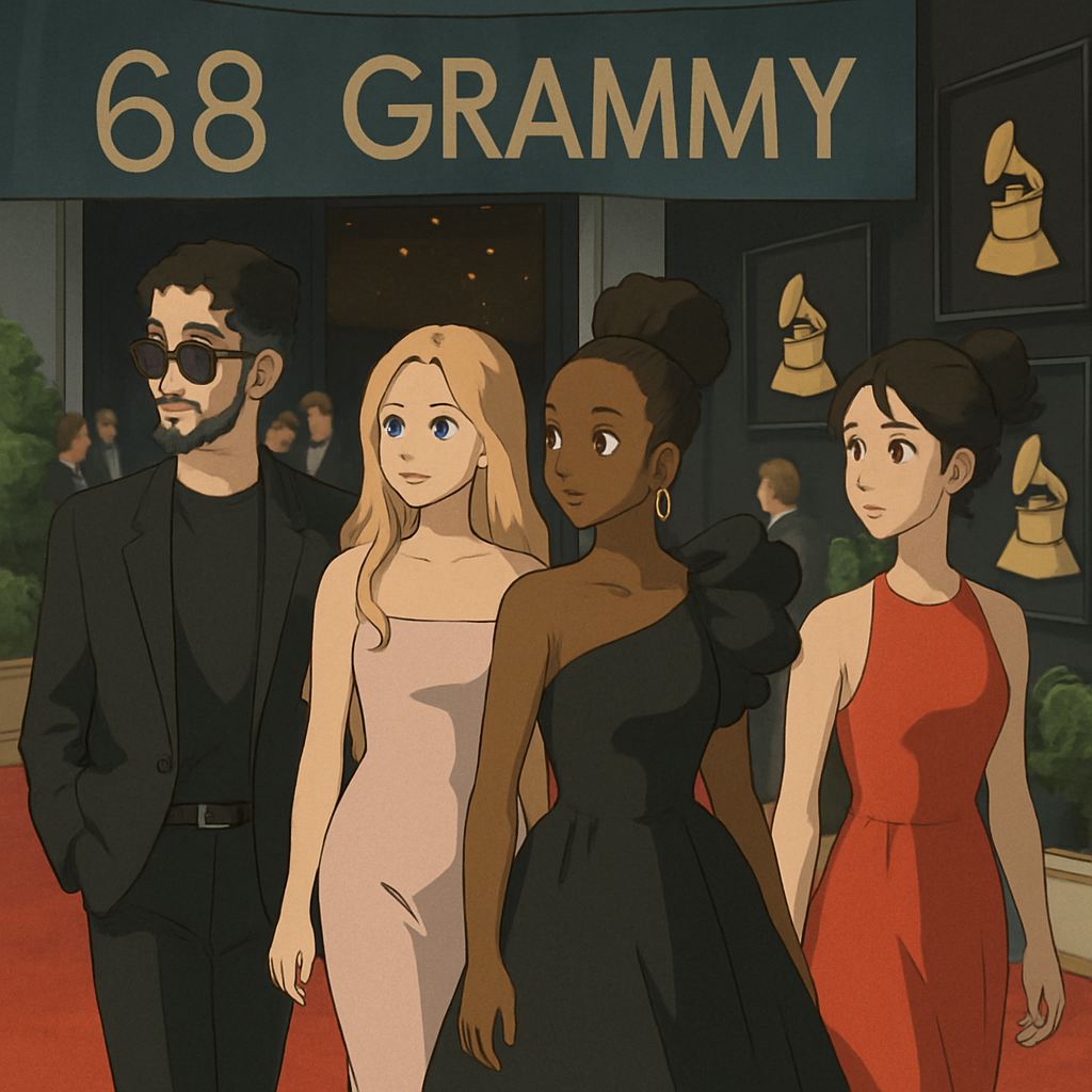 See what nominees and guests for the 68th Grammy Awards, including Bad Bunny, Addison Rae and Doechii, wore to arrive to the ceremony.