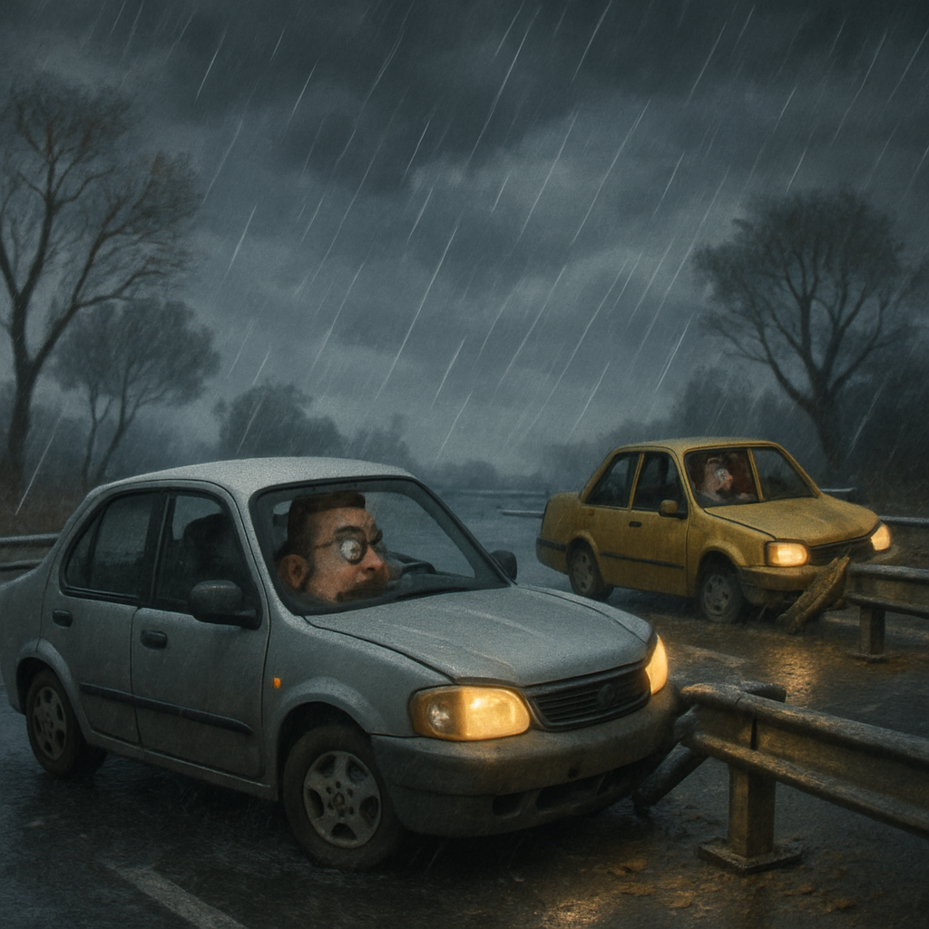 Две отдельные аварии затруднили движение на дорогах Кипра, когда водители потеряли контроль над автомобилями в сложных погодных условиях и врезались в ограждения.