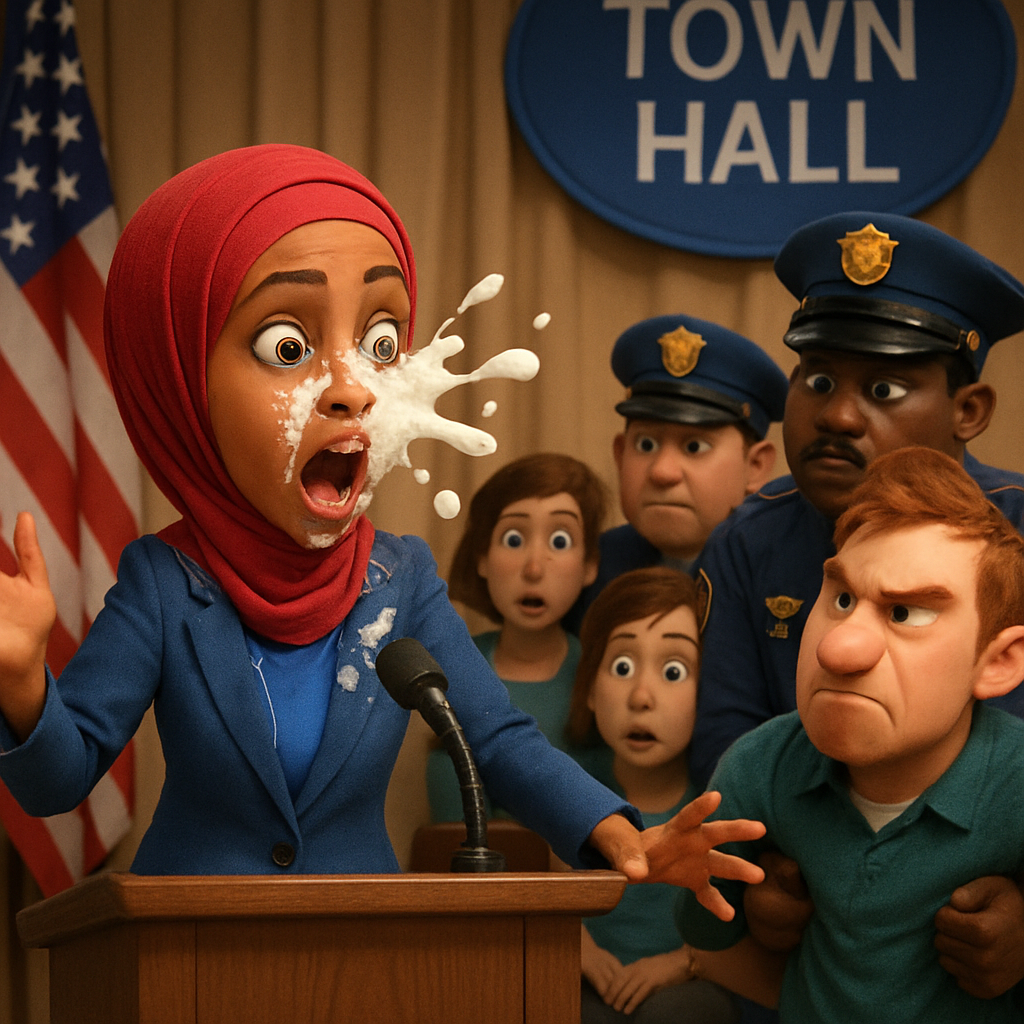 Ilhan Omar was attacked with an unknown substance during a town hall in Minneapolis after calling for the abolishment of ICE.