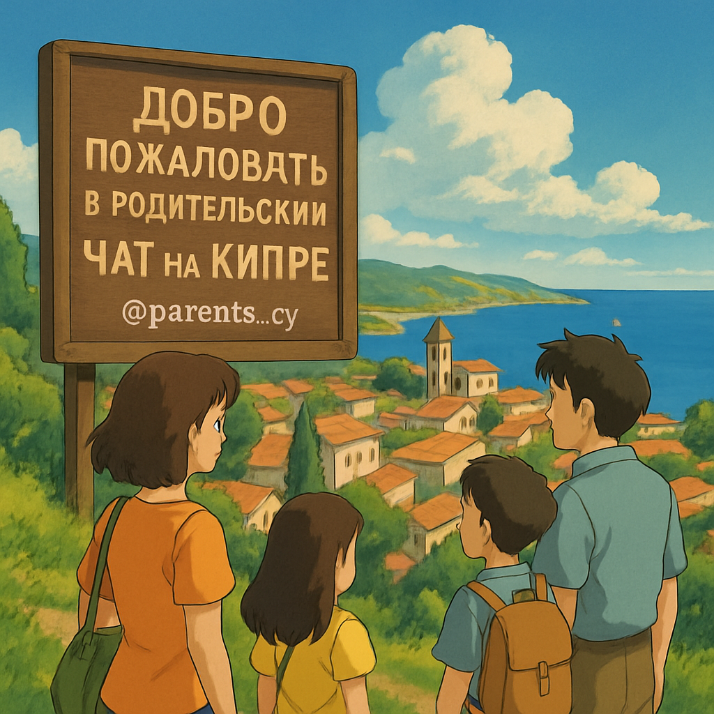 Добро пожаловать в родительский чат на Кипре @parents_cy
Не знаете, в какую школу отдать ребёнка, как адаптироваться на острове и где провести выходные?