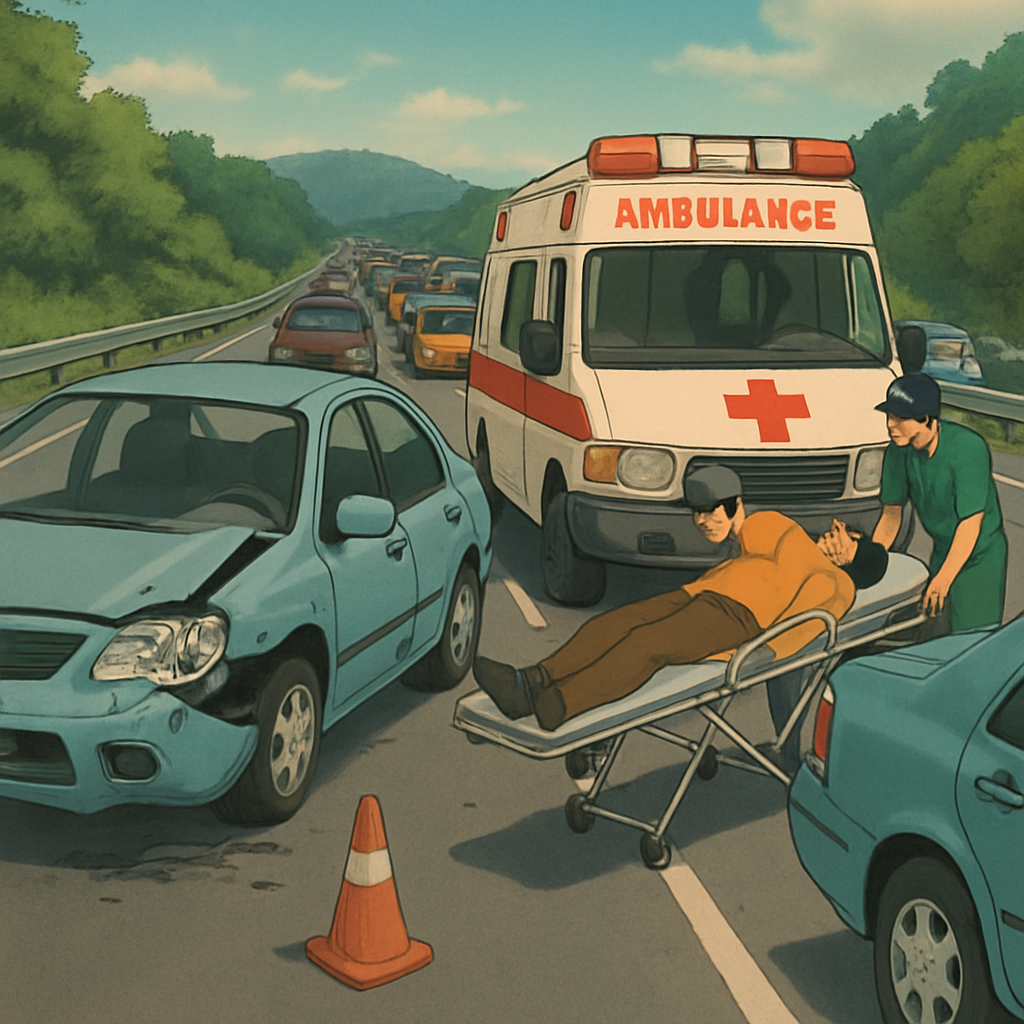 В результате ДТП на хайвее Никосия-Ларнака сегодня днем, левая полоса оставалась закрытой в течение часа, а на месте аварии образовалась пробка.