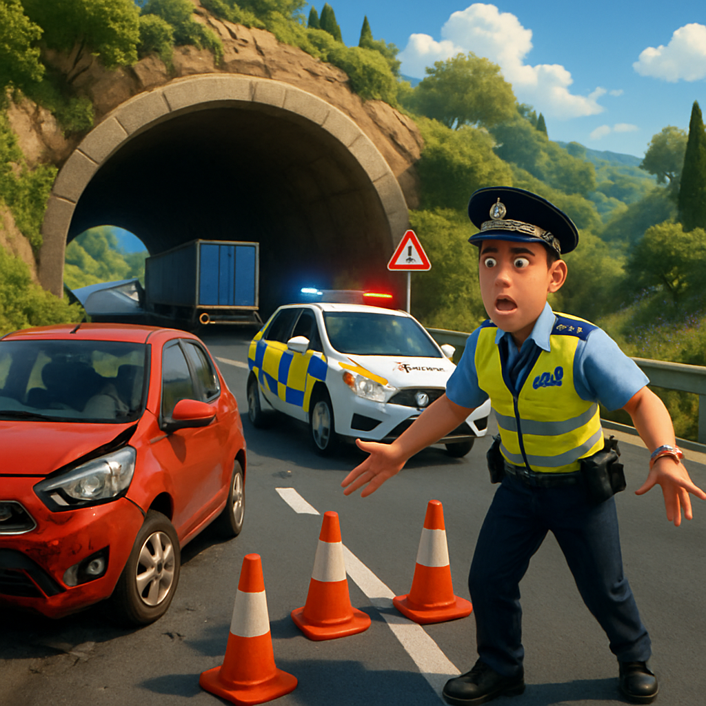 На трассе Пафос - Лимассол в районе британских баз после туннеля правая полоса закрыта из-за ДТП.