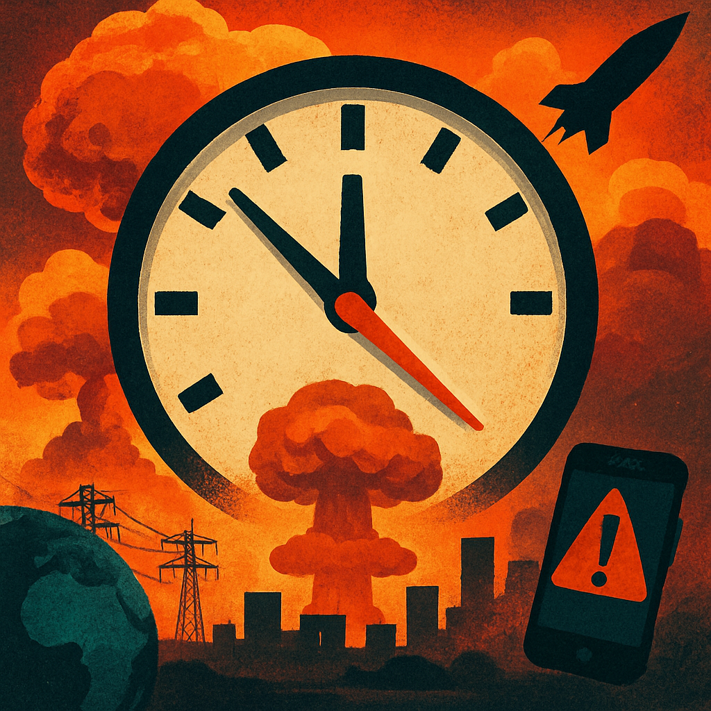 The Doomsday Clock moved to 85 seconds to midnight, the closest ever, due to rising threats from nuclear weapons, climate change and disinformation.