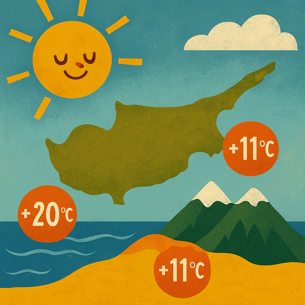 Today in Cyprus, it is mostly clear.