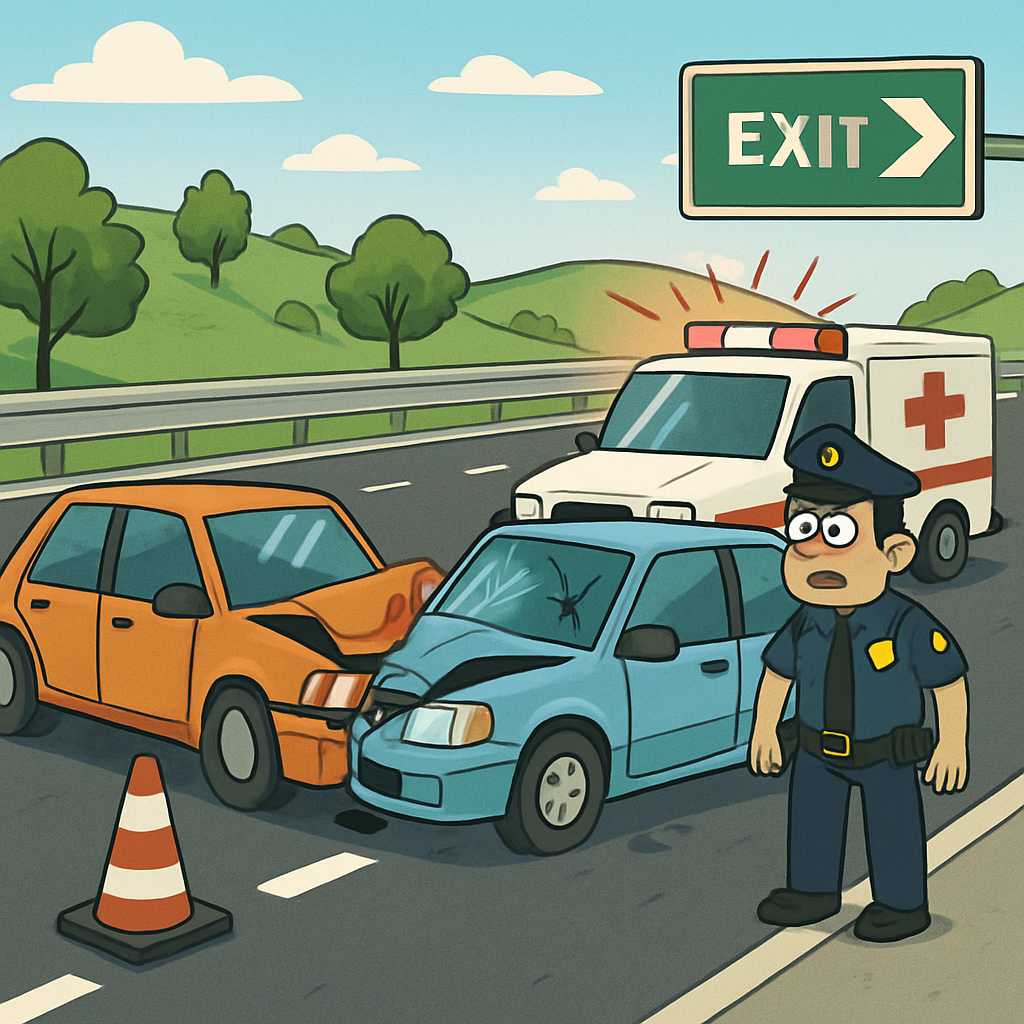 Левая полоса хайвея Никосия-Лимассол закрыта после автомобильной аварии возле съезда на Скарину.