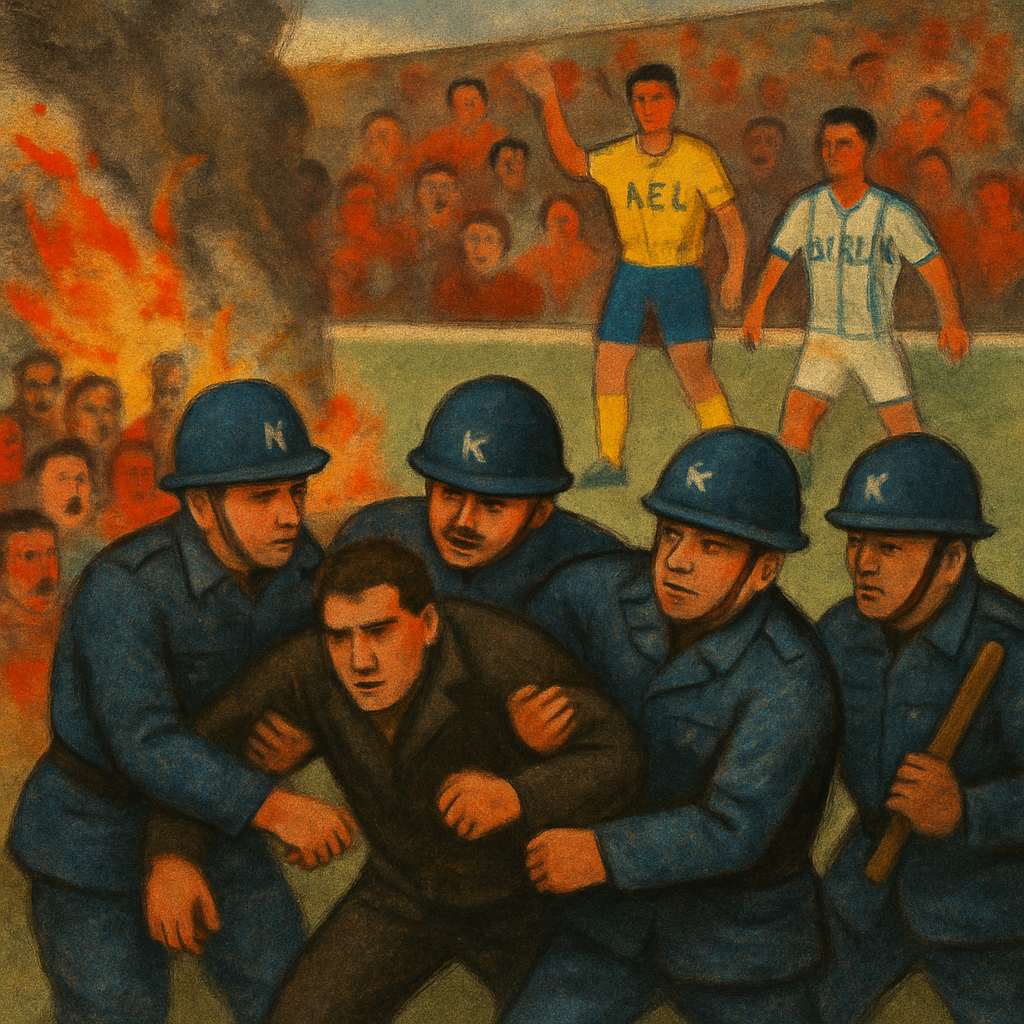 Вчера на Кипре в начале футбольного матча между командами AEL и APOLLON за беспорядки были арестованы четыре человека.