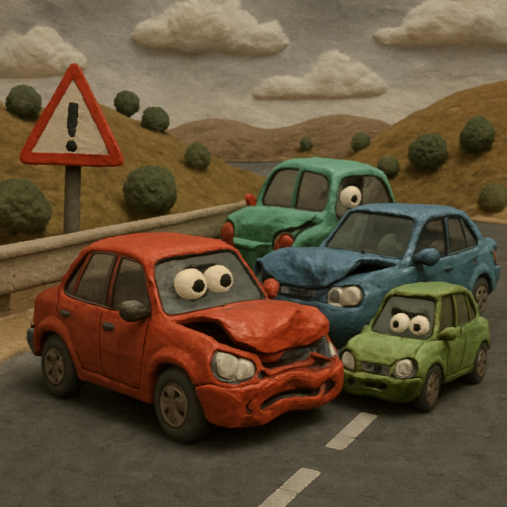 На трассе Никосия – Лимассол, в районе Скарину, произошло столкновение трех автомобилей.