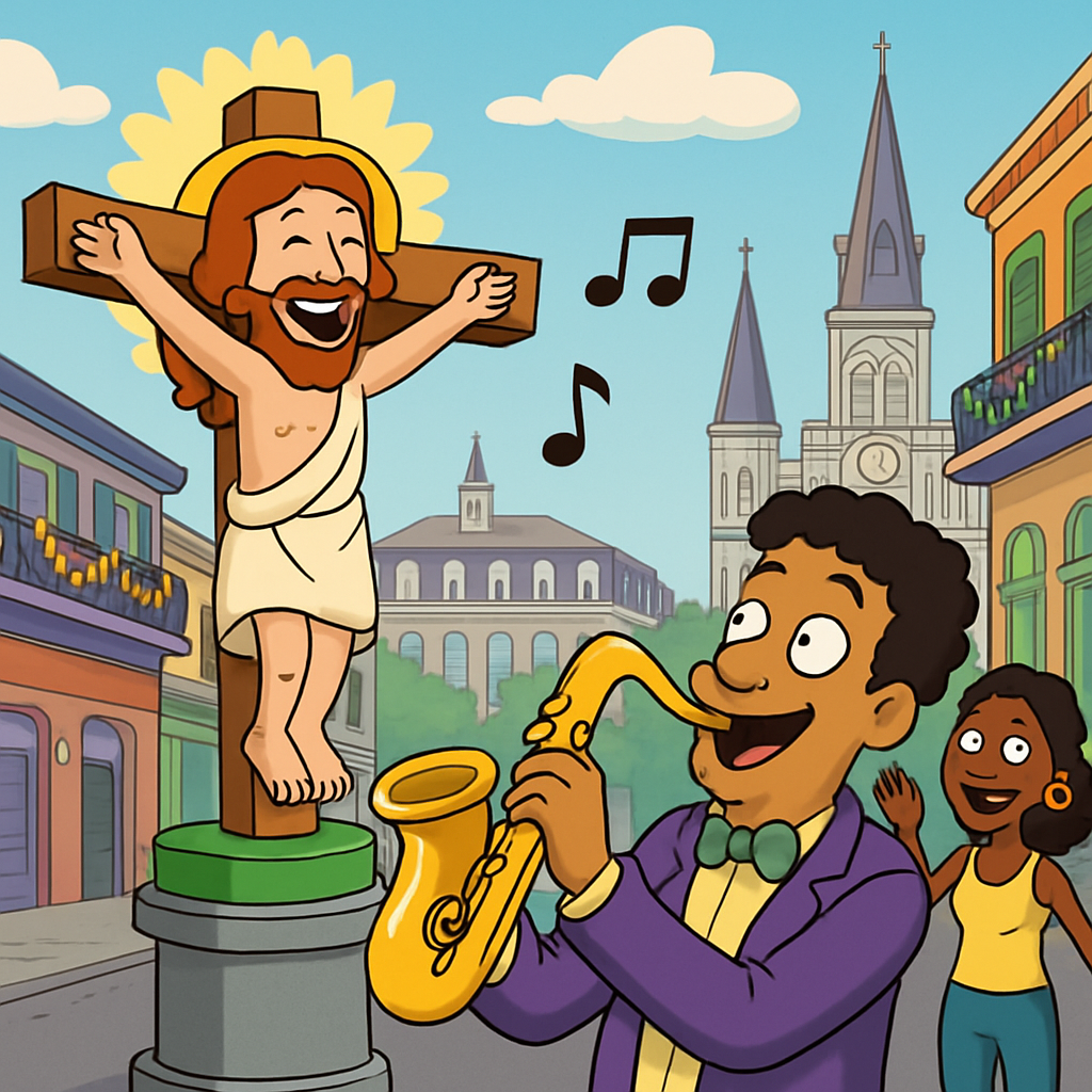 Does the popular figurine represent Jesus or the Crescent City’s typical joie de vivre?