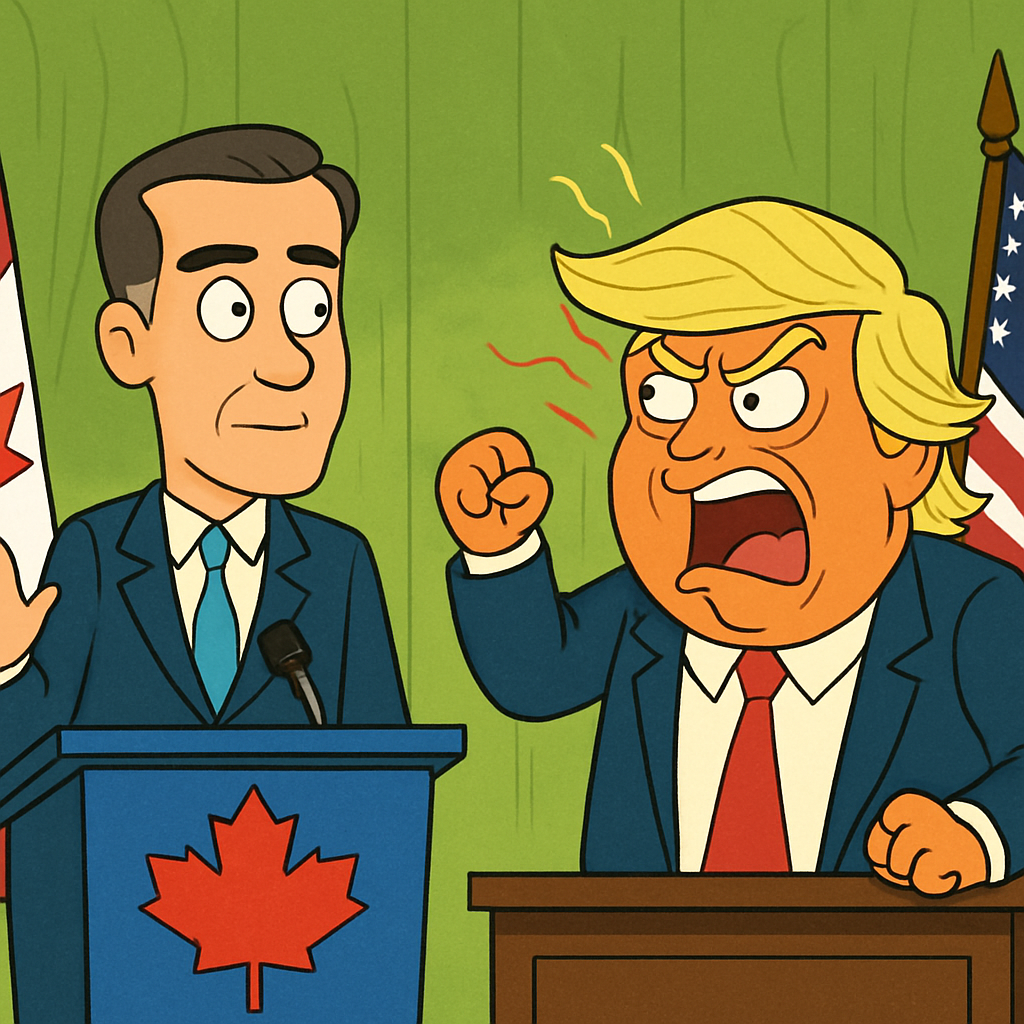 The president appeared to be lashing out in response to stark, high-profile remarks by Prime Minister Mark Carney of Canada that rejected Mr.