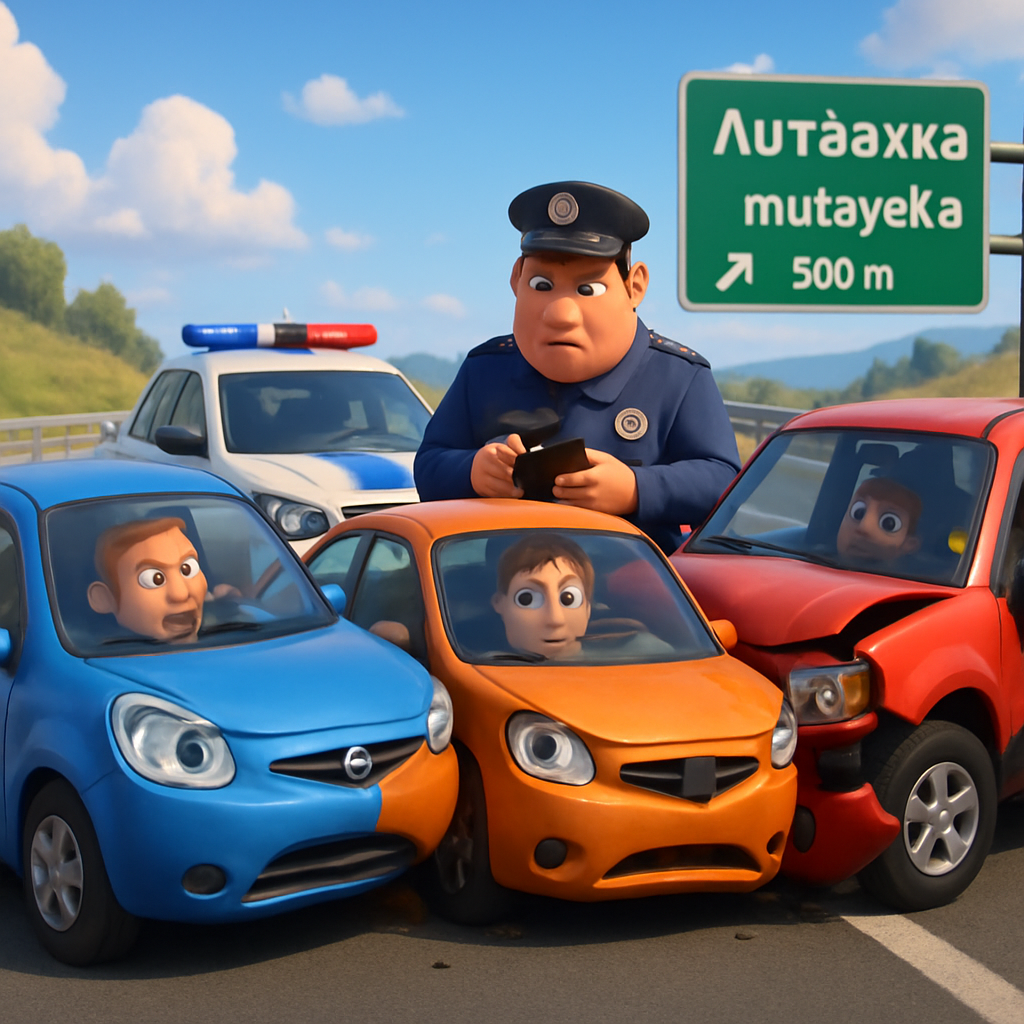 Авария с участием 3-х машин.