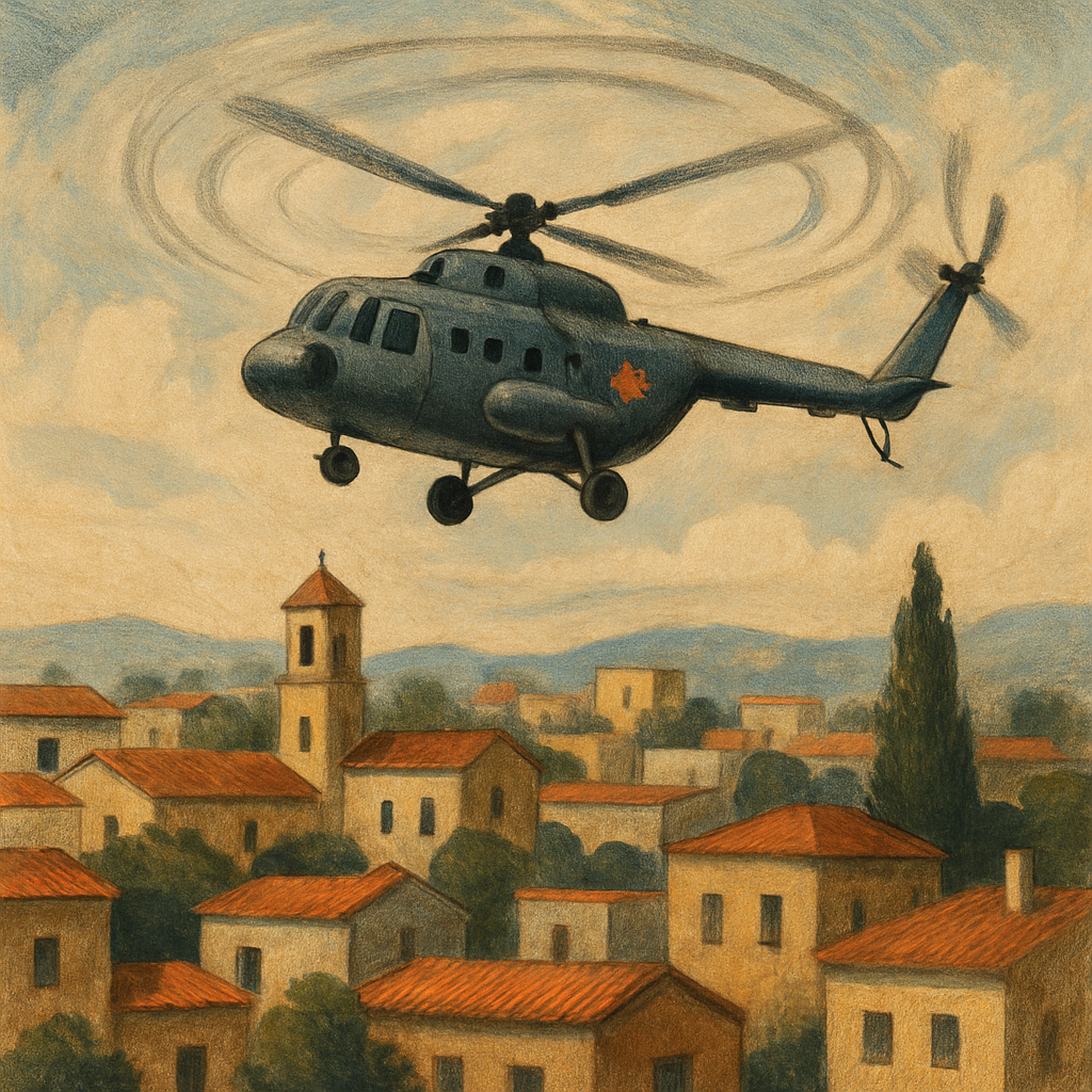 В районе Никосии в Агиос Дометиос зафиксировано кружение вертолета на разной высоте.