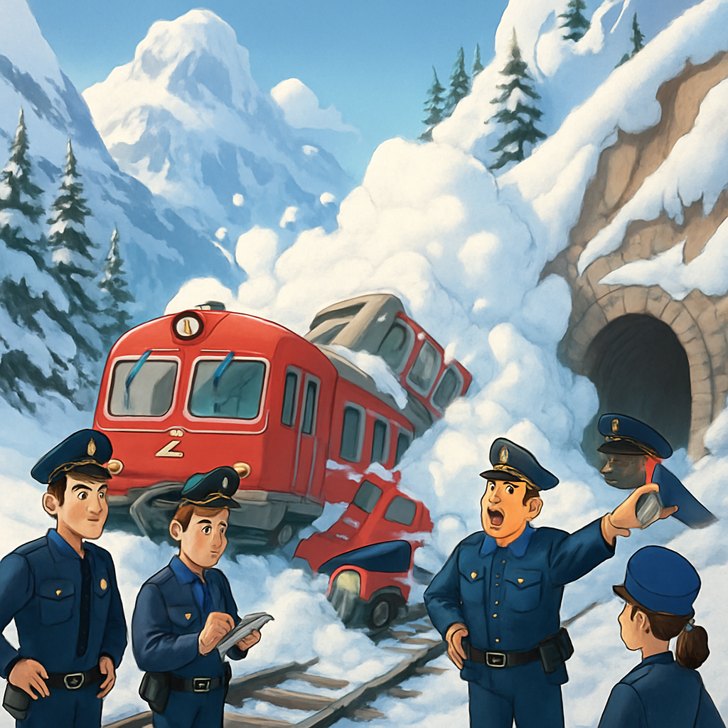 Authorities are investigating after an avalanche likely caused a Swiss regional train to derail near Goppenstein, injuring five and halting services.