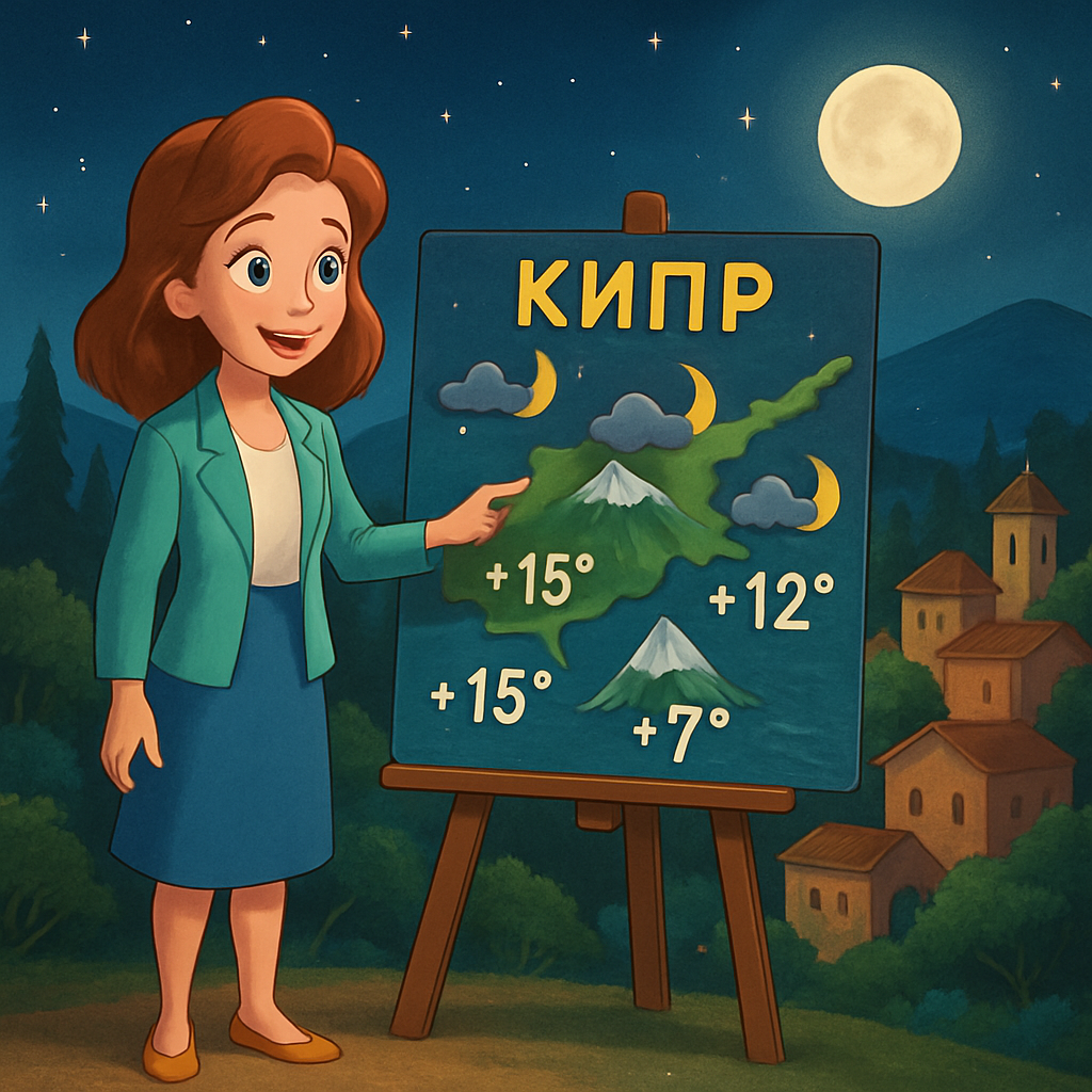 Низкое давление оказывает влияние на Кипр и сегодня ночью температура понизится до +12С в глубине страны, +15С на побережье и +7С в горах.