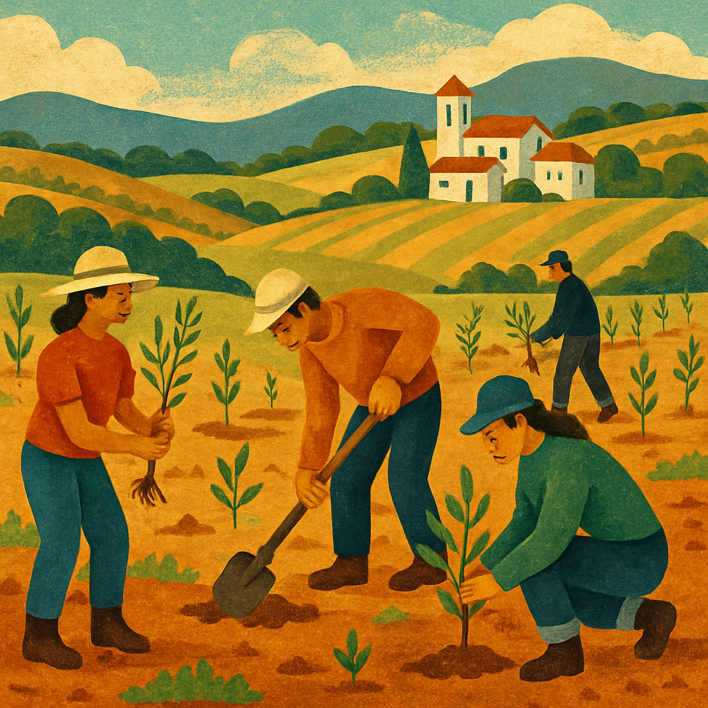 В деревне Мазотос, в районе Ларнаки, волонтеры посадили 326 оливковых деревьев на участке протяженностью один километр.