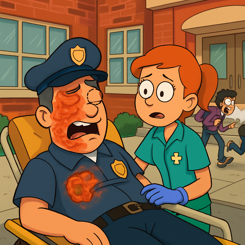 Охранник госпитализирован с ожогами лица после того, как группа молодых людей напала на него со слезоточивым газом в начальной школе в Ипсонасе.